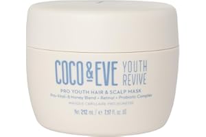 Maska do Włosów i Skóry Głowy Pro Youth Coco & Eve – Odmładza, dodaje siły, blasku i objętości. Redukuje łupież i zapewnia zdrową skórę głowy. Zawiera nawilażający miód, retinol i probiotyki. (212 ml)