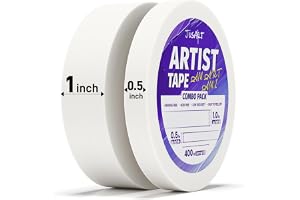 JusArt konstnärstejp för akvarellpapper, 1,3 cm och 2,5 cm bred