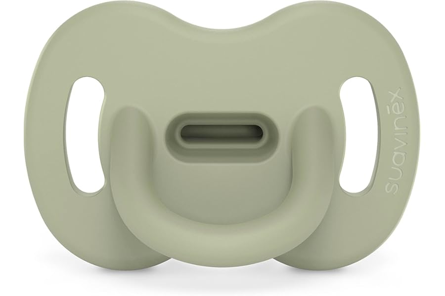 Suavinex, All Silicone Dummy for Babies 0/6 Months, Dummy with Symmetrical Teat Left Pro, Super Soft and Flexible, Ideal for Sleeping, Color Essence, Lake Green