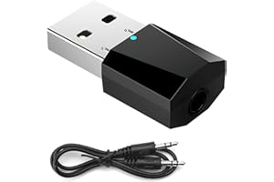 HENGBIRD Odbiornik Bluetooth USB z Bluetooth 5.1 USB adapter Bluetooth z kablem AUX 3,5 mm, wbudowanym mikrofonem do telewizora, słuchawek, głośników, samochodu, domowego systemu stereo, muzyki i połączeń