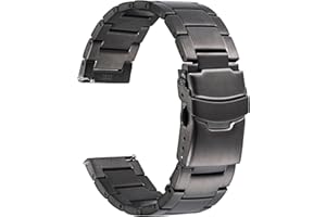 WOCCI Heavy-duty Metal Watch Strap, 316 L Stainless Steel Replacement Band, Deployant Clasp, Compatible Watch Lug Width 18mm 20mm 22mm 24mm