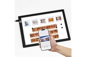 ‎JHFART Magnetisch Diascanner Ultradünner Dimmbar - 5600K - 30 x 21 Zentimeter - Hintergrundbeleuchtung zum Umwandeln von Dia und Negativ in digitales Bild