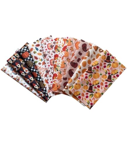 Lot De 10 Carrés De Tissu D'automne En Coton 50 X 50 Cm Pour