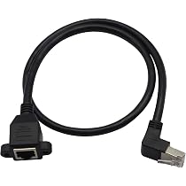 GELRHONR Up Angle CAT5e/5 Ethernet Cable, 90 Degree RJ45 Male To Female Panel Mount CAT5 Shielded Network LAN Extender Cord For Desk, Wall, Chassis Panel Black-Up-1M