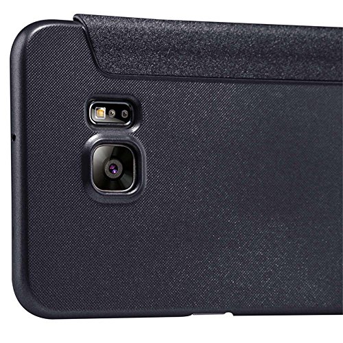 Nilkin Sparkle - Funda protectora antideslizante con ventana inteligente S-view para Samsung Galaxy S6 Edge Plus - Negro