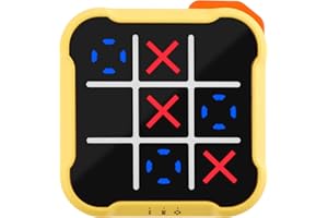 BOBASH Board Toe Bolt Game,Electronic Tic-Tac Toe Game Noughts and Crosses Game Electronic,Tic Tacs, Handheld Puzzle Game Console, Family Party Game for Educational and Memory Growth (yellow)