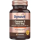 Dynavit Omega 3 950 mg 30 Yumuşak Kaps&uuml;l - Y&uuml;ksek EPA & DHA - 1400mg Balık Yağı
