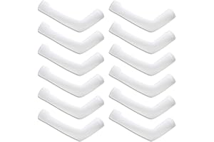 Sumex 6 Pairs Sublimation Blanks Cooling Arm Sleeves Sun Protection for Men & Women,Arm Sleeves and Tattoo Sleeve Covers for Football Golf Outdoor Sports, White, 15inch