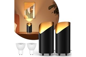 ‎BENMA LED Uplight Spot 2 Stück, 7W Bodenstrahler, LED Bodenleuchte zur indirekten Beleuchtung, Standleuchte inklusive GU10 LED Lampe 500LM, Warmes Licht mit 3000 Kelvin, Schwarz