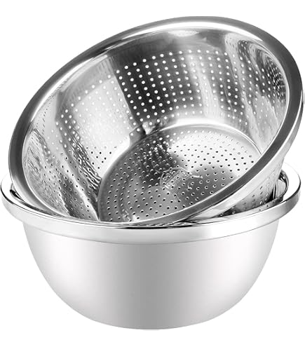 Passoire Gain De Place Cuisine Passoire 3 En 1 Inox Avec Râpe - Bol Saladier Égouttoir Légumes | Cuisine Pratique Et Gain De Place Ustensile Cuisine 3 -en-1