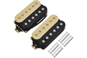 LYWS Humbucker-Tonabnehmer für E-Gitarre HBC, Doppelspulig, elfenbeinfarben + Schwarz, 2 Stück