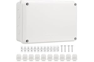 CASMIGC Wasserdichtes Anschlussdose IP65 Anschlusskästen Aufputz Abzweigdosen Gehäuse Elektrobox, Projekt Box Elektronische, ABS Kabelanschlussdose für elektrische Anschlussdose - 150x110x70mm - Weiß