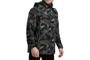 PYALT Herren Regenjacke Wasserdicht Atmungsaktiv Outdoorjacke Windbreaker mit Kapuze Leichte Freizeitjacke Fahrrad Regenjacke für Wandern Reisen