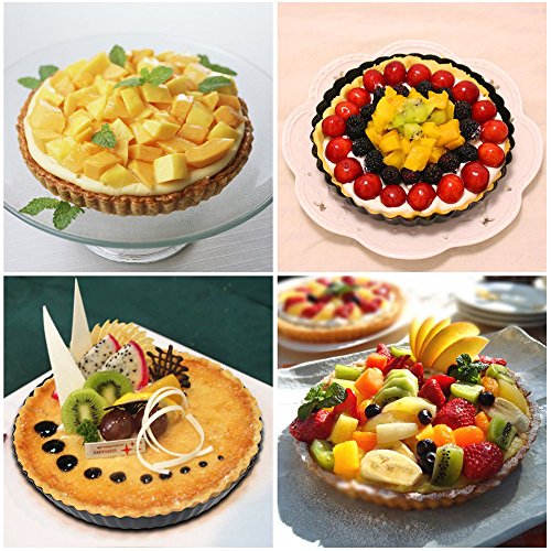 ONLYEUDORA Quicheform mit hebeboden gute Antihaftbeschichtung Rund Pizza Backblech für Pizza, Kuchen, Dessert 23 CM schwarz - 7