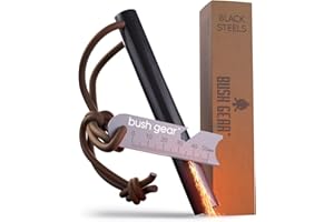‎BUSH GEAR Bush Gear Feuerstahl Outdoor XXL - Extremer Funkenflug - Magnesium Feuerstarter Set - Bis zu 20.000x zünden, Feuerstein für Survival, Zuhause, Camping und Bushcraft Abenteuer