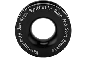 Ouitble Treuil à bloc d'arrachement, anneau de récupération de treuil, résistance à la rupture de 41 000 lb pour manilles souples de 7/16,1/2 pouces avec cordes de 3/16,1/4,3/8 pouces (noir)