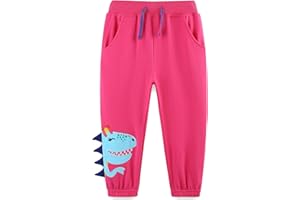TEDD Mädchen Hosen 100% Baumwolle Sporthose Einhorn Blumen Dinosaurier Jogginghose Elastischer Bund mit Tasche Größen 1-7 Jahre