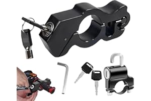 Motorrad Bremsschloss Motorrad Lenker Bremshebelschloss: TOATELU Universal Motorrad Lenker Schloss + Helmschloss Set, Aluminium Alloy Lenker Schloss mit 2 Schlüsseln für Fahrrads Rollers Motorräder