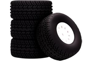 Mesimsple Pre Glued Plastic Wheel and Tire Rubber for Arrma Mojave Grom Mega 380 223S BLX Series Upgrade Parts White