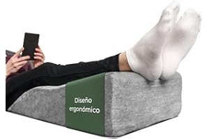 Well B4 Almohada para piernas hinchadas con Varices PLANO - Cojin reposapiernas, dolor de espalda y rodillas, cuña para piernas pesadas, mejora la circulación, ergonomico, transpirable lavable