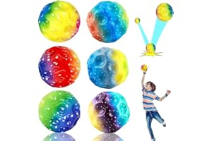 Aieraczy 6 Stück Mini Bouncing Toy, Moon Ball 7cm Super High Bouncing Galaxy Ball, Spaceball, Hüpfball, Bouncy Balls, Lightweight Sprünge Gummiball für Kinder Im Freien Party Gift