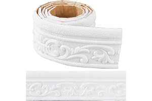 CRASPIRE 82 x 3 Pollici Cornice di Corona in Schiuma Flessibile autoadesiva, Bordo di Carta da Parati Adesivo, Bordo Decorativo in Schiuma Adesiva 3D per pareti, Bordo Specchio, Linee murali