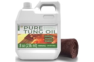 Godora 8 oz Pure Tung Oil for Wood Finishing, Wood Sealer for Indoor & Outdoor Favored by Craftsmen, Waterproofing Tung Oil for Wood Product, Perfect Food Safety Tung Oil for Furniture & Countertop