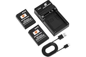 DSTE ELECTRON DSTE EN-EL12 Lot de 2 batteries et chargeur compatibles avec Nikon Coolpix P300 P310 P330 P340 S31 S70 S610 S620 S630 S640 S800c