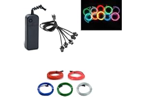 Kmruazre Multi farben el drähte flexible tragbare neonlichter neonröhre beleuchtung hohe helligkeit 5 * 3ft el draht (Blau/Grün/Rot/Rosa/Weiß)