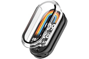 BYISYUE Etui ochronne do Xiaomi Smart Band 10, twarde etui z poliwęglanu ze szklaną folią ochronną, ochrona wyświetlacza, ochrona przed zarysowaniem i kurzem, obudowa do Xiaomi Smart Band 10 (przezroczysta)