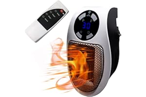 Hillylolly 500W mini Chauffage d'Appoint/Soufflant Ceramique, Radiateur Soufflant Silencieux, Chauffage Electrique Economique, de Salle de Bain,Chambre, Convection, Blanc