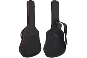 HOHIYO Guitar Bag Full Size,39 40 41inch Acoustic Guitar Gig Bag,0.38in Thick Padded Guitar Case Waterproof with Pocket Adjustable Shoulder Strap Soft Guitar Bag Gig Bag Black