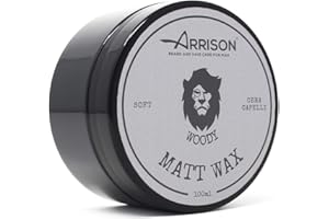 ☆ARRISON☆ WOODY Pasta Cera Capelli Uomo Donna Made in Italy Professionale Tenuta Leggera, Effetto Semi-Opaco, Non Unge e Non Lascia Residui, Gradevole Profumazione, 100ml