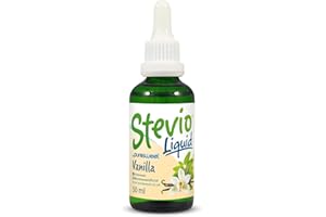 PURESWEET Stevio® Stevia Gouttes liquides 50 ml, saveur vanille, 100 % naturel, adapté aux diabétiques et cétogènes, flacon en verre