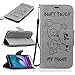 Produktbild Nancen Samsung Galaxy J3 2015 2016 / SM-J310F SM-J320F (5,0 Zoll) Hülle, [Bär - Don't Touch My Phone] Serie Weich Leder Handyhülle Tasche Wallet Flip Case Book Cover Etui, Niedlich Bär Muster Design Ledertasche Lederhülle Schutzhülle mit Standfunktion Brieftasche und Kartenfächer