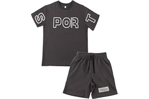 SERENYOU Boys 2 Piece T Shirts and Shorts Summer Clothing Sets Sports Outfit Set