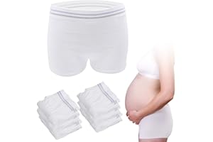 HANSILK Maternity Knickers Disposable Postpartum Underwear Breathable & Stretchable Maternity Pants for Maternity/C-Section Recovery/Incontinence/Travel