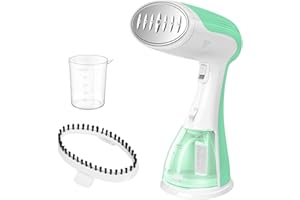 HNCY mini fer à repasser, mini fer à vapeur, cuiseur vapeur portable, (chauffage rapide 15s, réservoir d'eau 300ml, 1500W), fer a repasser suspendu compact pour la maison - Vert