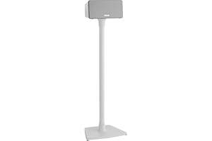 Sanus Wireless Sonos Speaker Stand for Sonos One, Play:1, & Play:3 - Audio-Enhancing Design with Built-in Cable Management - Single Stand (White) - WSS21-W1
