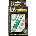CSPARK Band 3 in 1 Laser Pointer,LaserTorch with Emergency Hazard LED Light and Key Chain Hook (Multicolor) with 3 Button Size Cells