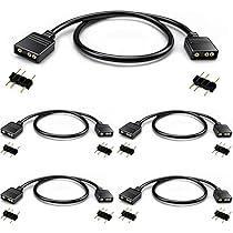 Xiatiaosann Lüfter RGB Kabel 1 auf 5 Splitterkabel, 12V 4-pin Lüfter