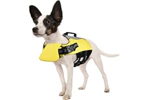 POPETPOP Dog Life Jacket for Swimming - Pet Float Coat Reflective Dog Vest Saver Swimsuit Preserver Vest with Padding for Small, Middle, Large Dogs