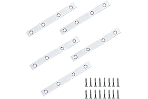 BRACKIT 30pc Pack of Heavy Duty Steel Flat Straight Fixing Plates with 120x Screws - Ideal for Use as Supports or for Repair Fixing Mending Joining Furniture