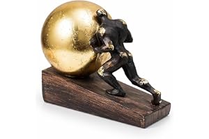 JoResona Sisyphus staty, abstrakt karaktär hartsfigur, unik kampskulptur konstdekor, tryckboll prydnad för hem kontor hylla skrivbord