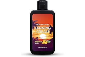 OKAQEE Intensifying Tanning Cream - Pineapple Bliss Scent - Sunbed Tanning Accelerator with Natural Ingredients - Sunbed Cream for Sun-Kissed Skin - Hydration & Long Lasting Tan for Indoor & Outdoor Use