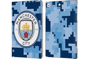 Head Case Designs Officially Licensed Manchester City Man City FC Bluemoon Digital Camouflage Leather Wallet Case Compatible With Apple iPad 10.2 2019/2020/2021
