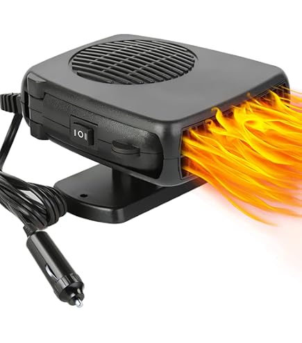 Chauffage/ventilateur 2 En 1 Pour Voiture 12V - 120W, Rotation 360°, Support Ventouse - Dégivrage Hiver & Rafraîchissement été - 3