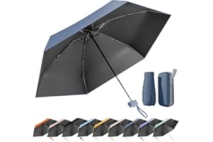 MPXEAVG Ombrello Mini, Ombrello Pieghevole, Mini Ombrello Tascabile, Ombrello Pieghevole Antivento, Ombrello da Viaggio, UPF>50+ Ombrello da Sole/Pioggia