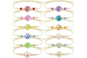 SUEVUT 12 Pièces Bracelets D'amitié, bracelet tressé avec fleurs colorées, arbre de vie, bracelet tissé pour femmes, adolescentes, filles, cadeaux de fête