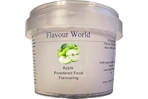 Flavour World Professional Powdered Food Flavouring 40g or 80g tubs with small dosing spoon included (40g, Apple)
